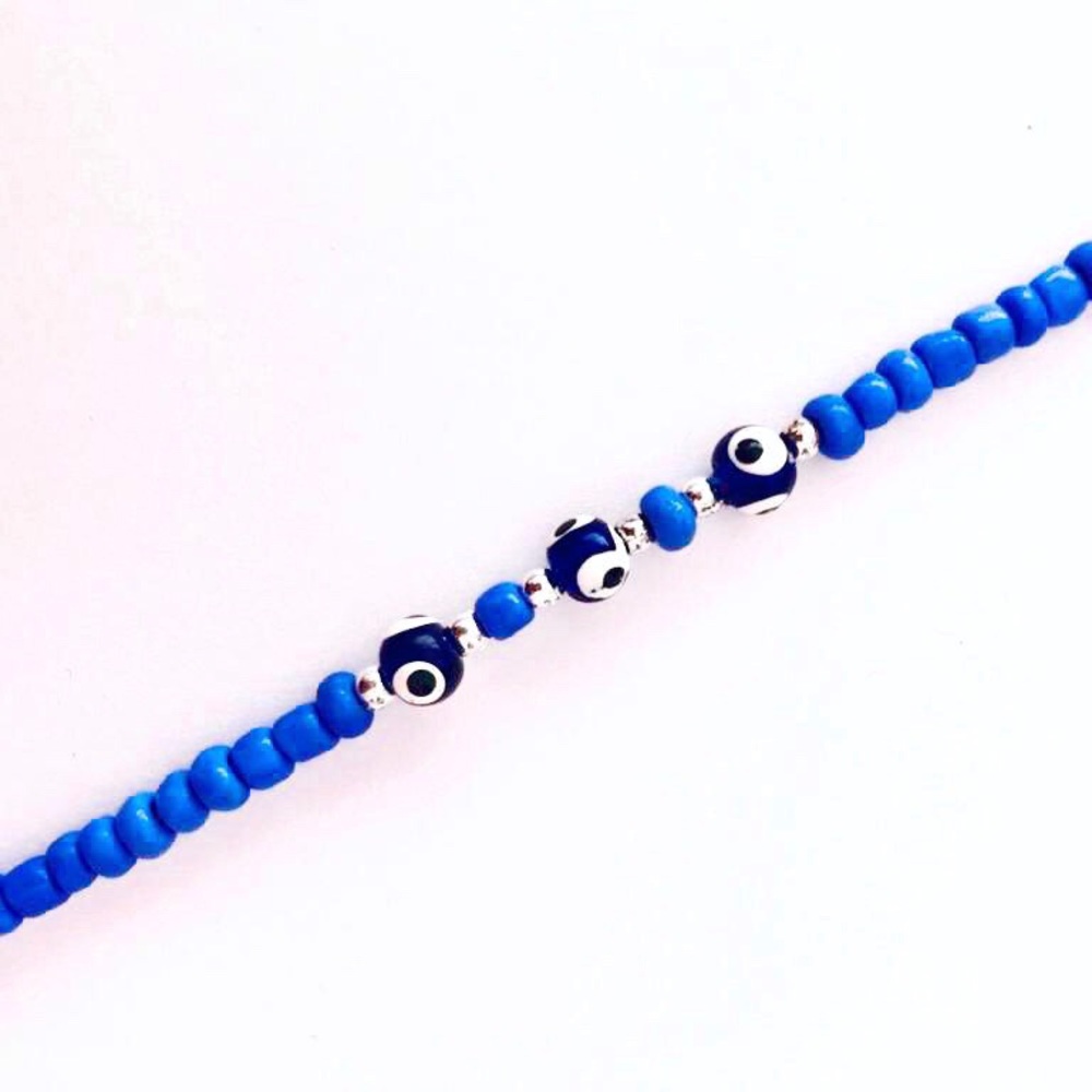 Blue Evil Eye Natural Bracelet - NWT - Picture 4 of 6